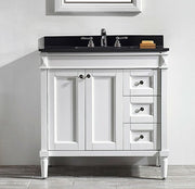 Charlotte 36” White Vanity Unit With Marble Top
