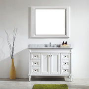 Charlotte 48” White Vanity Unit With Marble Top