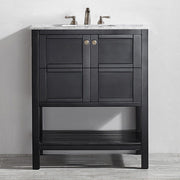 Belmont 600MM Carrara Marble Black Vanity Unit