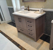 Zara 42” Vanity Unit With Carrara Stone Top