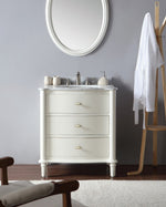 Classic 30” Antique White Vanity Unit Marble V1