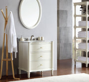 Classic 30” Antique White Vanity Unit Marble V1