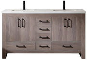Zara 60” Oak Grey Vanity With Carrara Quartz Stone