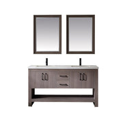 Zara 60” Grey Vanity With Carrara Quartz Stone