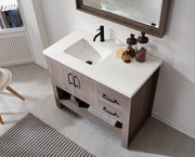 Zara 42” Vanity Unit With Carrara Stone Top