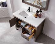 Zara 42” Vanity Unit With Carrara Stone Top
