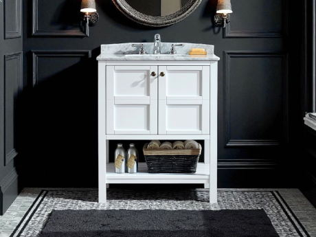 Belmont 750MM Carrara Marble White Vanity Unit